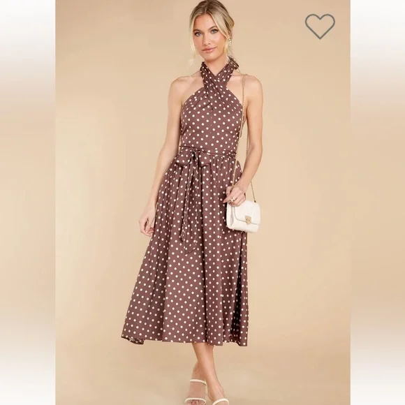 NWOT Red Dress Boutique Polka Dot Midi Dress - Picture 2 of 5